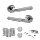 Senza Pari Rosarno Door Handle Pack (3 Lever Lock Set - 2.5" CE Sashlock, 3" Fire Rated Hinges x3) - Polished Chrome - ADPSPR170PC14 - Choice Handles