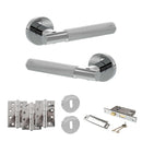 Senza Pari Rosarno Door Handle Pack (3 Lever Lock Set - 3" CE Sashlock, 4" Fire Rated Hinges x3) - Polished Chrome - ADPSPR170PC17 - Choice Handles