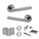 Senza Pari Rosarno Door Handle Pack (Euro Lock Set - 2.5" CE Sashlock, 3" Fire Rated Hinges x3) - Polished Chrome - ADPSPR170PC20 - Choice Handles