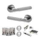 Senza Pari Rosarno Door Handle Pack (Euro Lock Set - 3" CE Sashlock, 4" Fire Rated Hinges x3) - Polished Chrome - ADPSPR170PC23 - Choice Handles