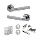 Senza Pari Rosarno Door Handle Pack (Euro Lock Set - 3" CE Sashlock, 4" Slim Knuckle Hinges x2) - Polished Chrome - ADPSPR170PC25 - Choice Handles