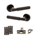 Senza Pari Rosarno Door Handle Pack (Latch Set - 3" CE Latch, 4" Slim Knuckle Hinges x2) - Urban Dark Bronze - ADPSPR170UDB6 - Choice Handles