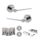 Senza Pari Laviano Door Handle Pack (3 Lever Lock Set - 2.5" CE Sashlock, 4" Fire Rated Hinges x3) - Polished Chrome - ADPSPR180PC16 - Choice Handles