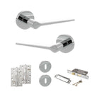 Senza Pari Laviano Door Handle Pack (3 Lever Lock Set - 3" CE Sashlock, 4" Slim Knuckle Hinges x2) - Polished Chrome - ADPSPR180PC19 - Choice Handles