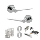 Senza Pari Laviano Door Handle Pack (Euro Lock Set - 3" CE Sashlock, 4" Slim Knuckle Hinges x2) - Polished Chrome - ADPSPR180PC25 - Choice Handles