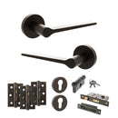 Senza Pari Laviano Door Handle Pack (Euro Lock Set - 3" CE Sashlock, 3" Fire Rated Hinges x3) - Urban Dark Bronze - ADPSPR180UDB21 - Choice Handles