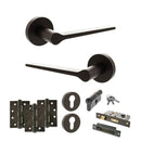 Senza Pari Laviano Door Handle Pack (Euro Lock Set - 3" CE Sashlock, 4" Fire Rated Hinges x3) - Urban Dark Bronze - ADPSPR180UDB23 - Choice Handles