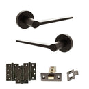 Senza Pari Laviano Door Handle Pack (Latch Set - 2.5" CE Latch, 4" Fire Rated Hinges x3) - Urban Dark Bronze - ADPSPR180UDB3 - Choice Handles