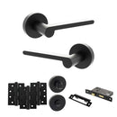 Senza Pari Darrio Door Handle Pack (Bathroom Set - 2.5" CE Bathroom Lock, 4" Fire Rated Hinges x3) - Matt Black - ADPSPRO218MB10 - Choice Handles