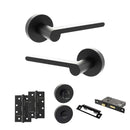 Senza Pari Darrio Door Handle Pack (Bathroom Set - 3" CE Bathroom Lock, 4" Slim Knuckle Hinges x2) - Matt Black - ADPSPRO218MB13 - Choice Handles