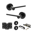 Senza Pari Darrio Door Handle Pack (3 Lever Lock Set - 3" CE Sashlock, 3" Fire Rated Hinges x3) - Matt Black - ADPSPRO218MB15 - Choice Handles