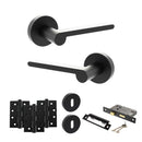 Senza Pari Darrio Door Handle Pack (3 Lever Lock Set - 2.5" CE Sashlock, 4" Fire Rated Hinges x3) - Matt Black - ADPSPRO218MB16 - Choice Handles