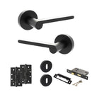 Senza Pari Darrio Door Handle Pack (3 Lever Lock Set - 3" CE Sashlock, 4" Slim Knuckle Hinges x2) - Matt Black - ADPSPRO218MB19 - Choice Handles