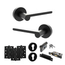 Senza Pari Darrio Door Handle Pack (Euro Lock Set - 3" CE Sashlock, 4" Fire Rated Hinges x3) - Matt Black - ADPSPRO218MB23 - Choice Handles
