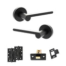 Senza Pari Darrio Door Handle Pack (Latch Set - 3" CE Latch, 4" Slim Knuckle Hinges x2) - Matt Black - ADPSPRO218MB6 - Choice Handles