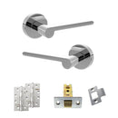 Senza Pari Darrio Door Handle Pack (Latch Set - 2.5" CE Latch, 4" Slim Knuckle Hinges x2) - Polished Chrome - ADPSPRO218PC5 - Choice Handles