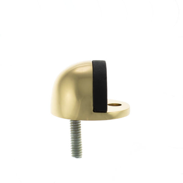 Atlantic Half-Moon Premium Floor Mounted Door Stop - Polished Brass - ADSHMPPB