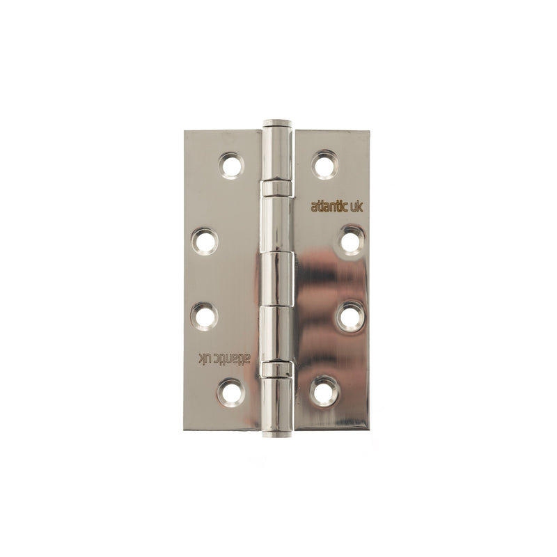 Atlantic Slim Knuckle Ball Bearing Hinges 4" x 2.5" x 2.5mm - Polished Stainless Steel - AH42525PSS - Pair - Choice Handles