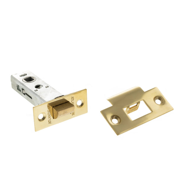 Heavy Duty Bolt Through Tubular Latch 3'' - Raw Brass - AL3RB - Choice Handles