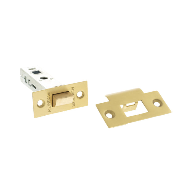 Atlantic Heavy Duty Bolt Through Tubular Latch 3" - Satin Brass - AL3SB