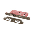 Atlantic DIN Radius Bathroom Lock Double Turn 60mm backset - Antique Brass - ALKDINRB60AB - Choice Handles