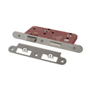 Atlantic DIN Radius Bathroom Lock Double Turn 60mm backset - Satin Stainless Steel - ALKDINRB60SSS - Choice Handles