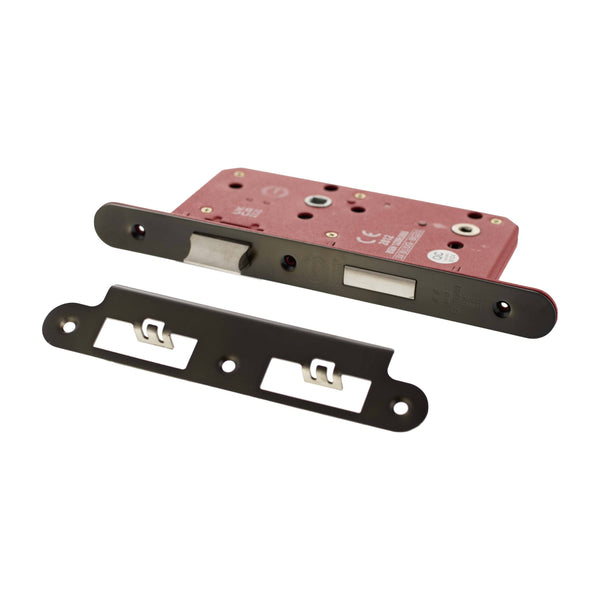 Atlantic DIN Radius Bathroom Lock Double Turn 60mm backset - Urban Dark Bronze - ALKDINRB60UDB