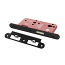 Atlantic DIN Radius Euro Profile Deadlock Double Throw 60mm backset - Matt Black - ALKDINRED60MB - Choice Handles