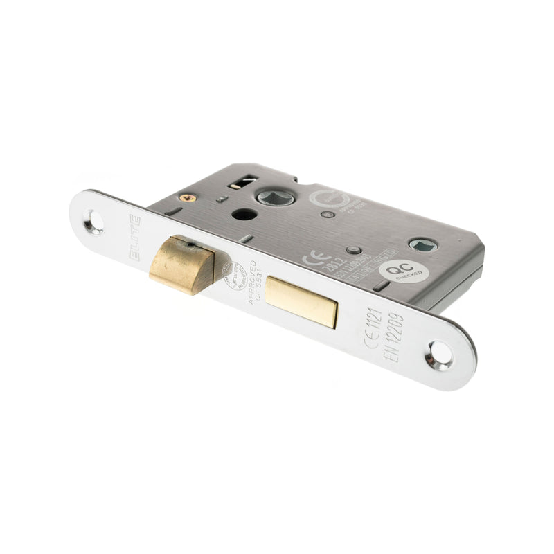 Atlantic Radius Corner Bathroom Lock [CE] 2.5" - Satin Chrome - ALKRCBATH25SC