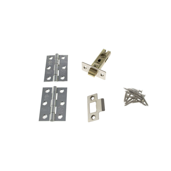 Atlantic Latch Pack [CE] 2.5" (Latch x1) + 3"x2" (Hinge x2) - Polished Nickel - ALP25322PN - Choice Handles