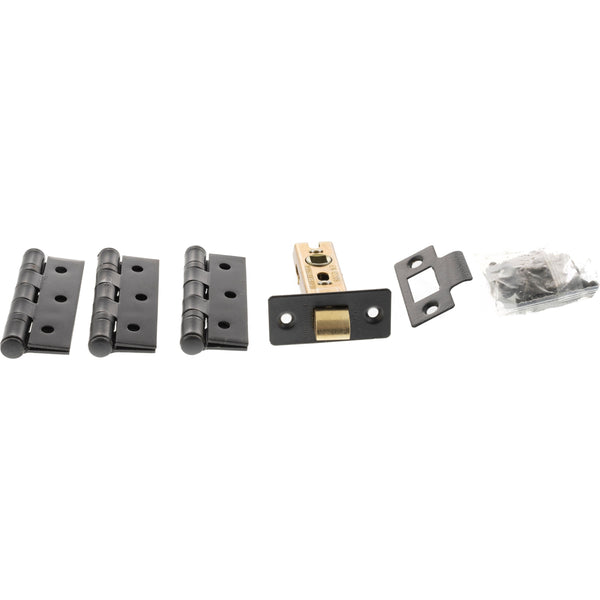 Atlantic Latch Pack [CE] 2.5" (Latch x1) + 3"x2" (Hinge x3) - Matt Black - ALP2532MB - Choice Handles