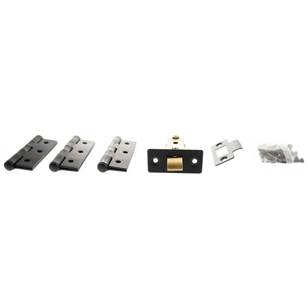 Atlantic Latch Pack [CE] 3" (Latch x1) + 3"x2" (Hinge x3) - Matt Black - ALP332MB - Choice Handles