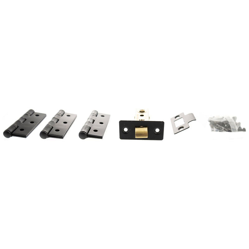Atlantic Latch Pack [CE] 3" (Latch x1) + 3"x2" (Hinge x3) - Matt Black - ALP332MB - Choice Handles