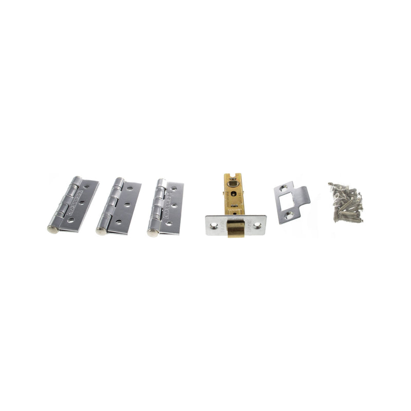 Atlantic Latch Pack [CE] 3" (Latch x1) + 3"x2" (Hinge x3) - Polished Chrome - ALP332PC - Choice Handles
