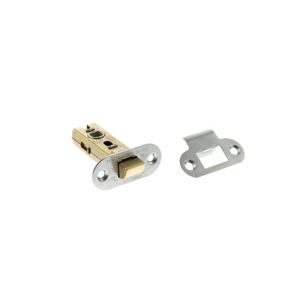 Atlantic Fire-Rated CE Marked Bolt Through Tubular Radius Latch 2.5" - Satin Chrome - ALRCE25SC - Choice Handles