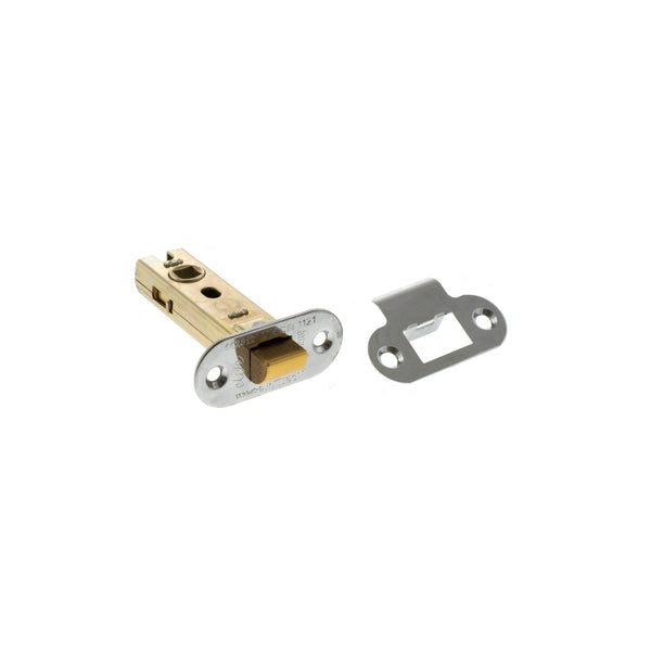 Atlantic Fire-Rated CE Marked Bolt Through Tubular Radius Latch 3" - Polished Chrome - ALRCE3PC - Choice Handles