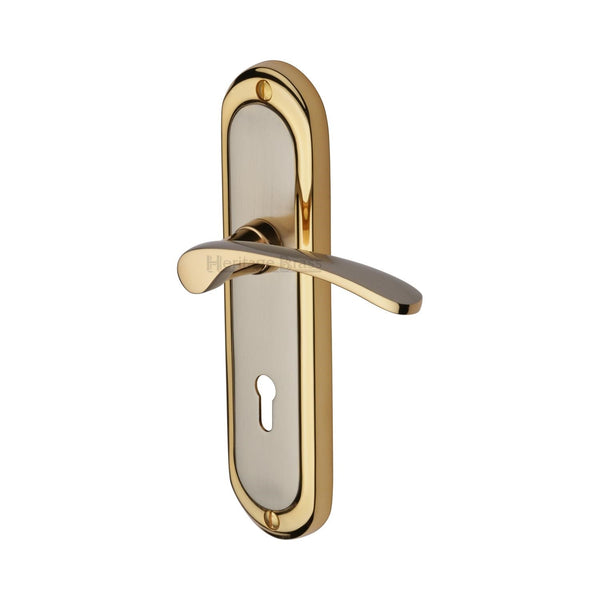 Heritage Brass Door Handle Lever Lock Ambassador Design Jupiter finish - AMB6200-JP - Choice Handles
