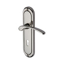 Heritage Brass Door Handle Lever Lock Ambassador Design Polished Nickel finish - AMB6200-PNF - Choice Handles