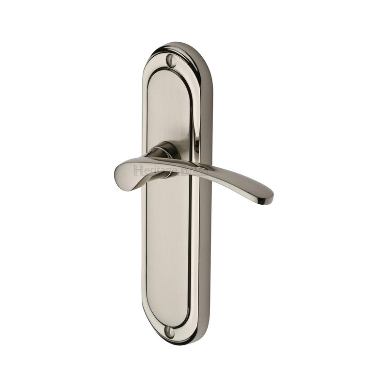 Heritage Brass Door Handle Lever Latch Ambassador Design Mercury finish - AMB6210-MC - Choice Handles
