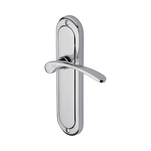Heritage Brass Door Handle Lever Latch Ambassador Design Polished Chrome finish - AMB6210-PC - Choice Handles