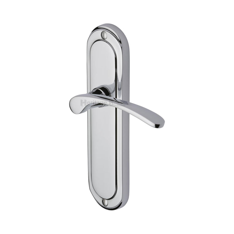 Heritage Brass Door Handle Lever Latch Ambassador Design Polished Chrome finish - AMB6210-PC - Choice Handles
