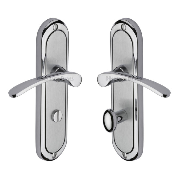 Heritage Brass Door Handle for Bathroom Ambassador Design Apollo finish - AMB6230-AP - Choice Handles