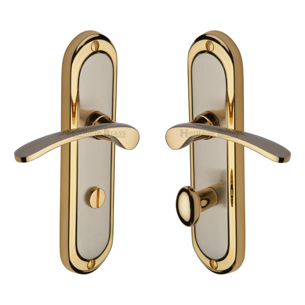 Heritage Brass Door Handle for Bathroom Ambassador Design Jupiter finish - AMB6230-JP - Choice Handles