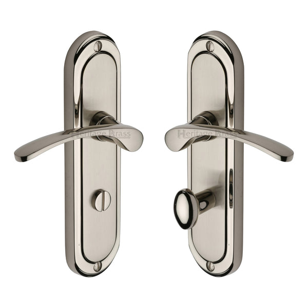 Heritage Brass Door Handle for Bathroom Ambassador Design Mercury finish - AMB6230-MC - Choice Handles
