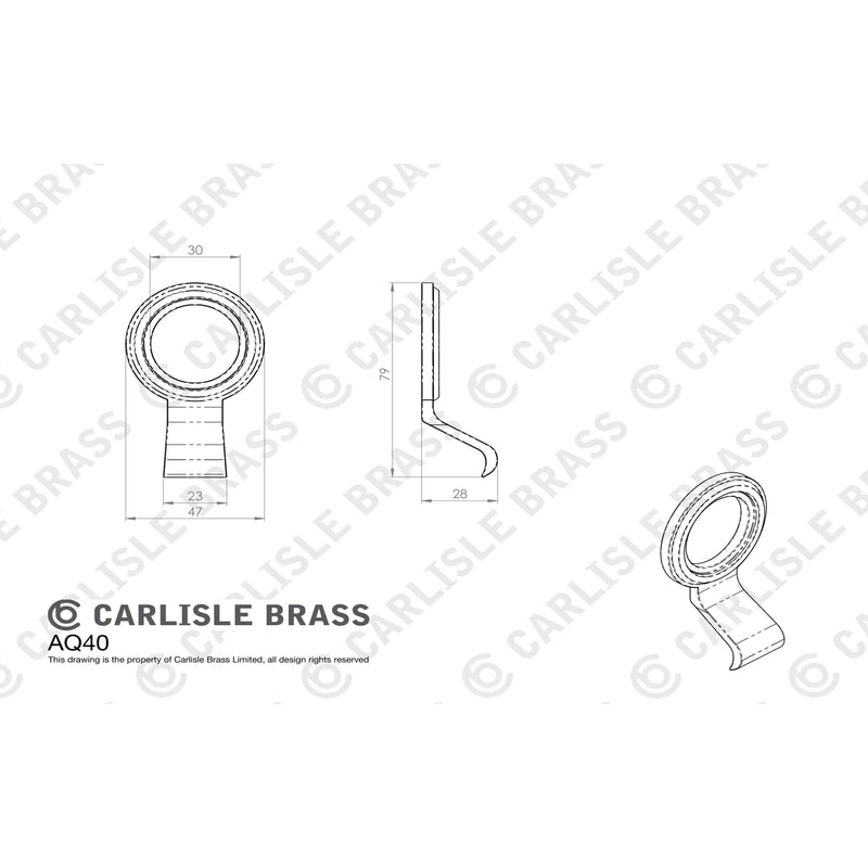 Carlisle Brass - Architectural Quality Cylinder Latch Pull - Polished Brass - AQ40 - Choice Handles
