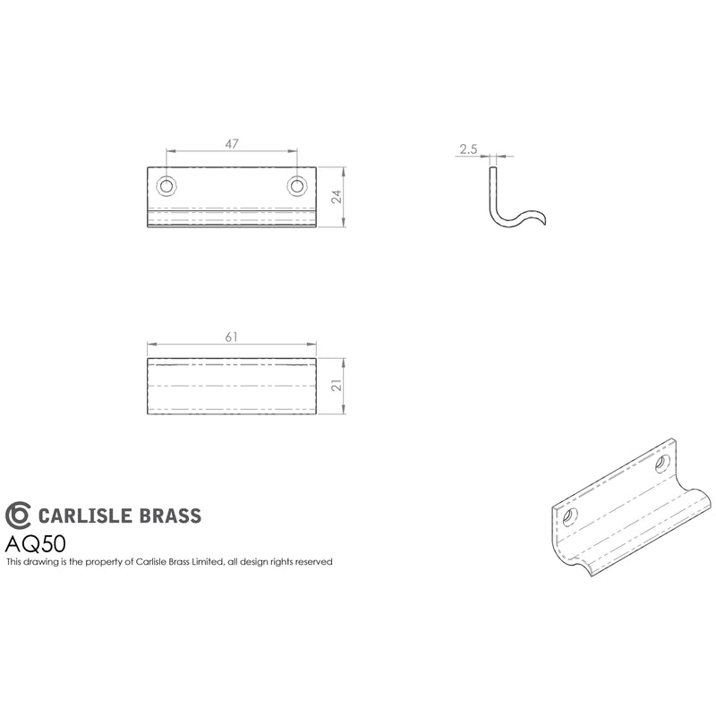 Carlisle Brass - Sash Window Lift C/W Screws 64mm - Satin Chrome - AQ50SC