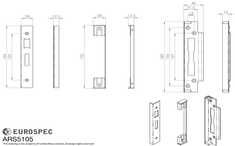Eurospec - Easi-T Rebate Set Sashlock 13mm - Satin Stainless Steel - ARS5105SSS
