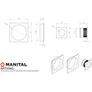 Manital - Square Sliding Door Rose with Flush Pull - Polished Chrome - ART54AQCP - Choice Handles