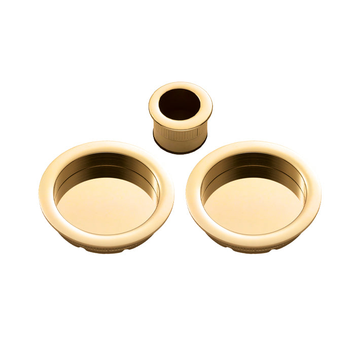 Manital - Sliding Door Rose with Flush Pull - Polished Brass - ART54A - Choice Handles