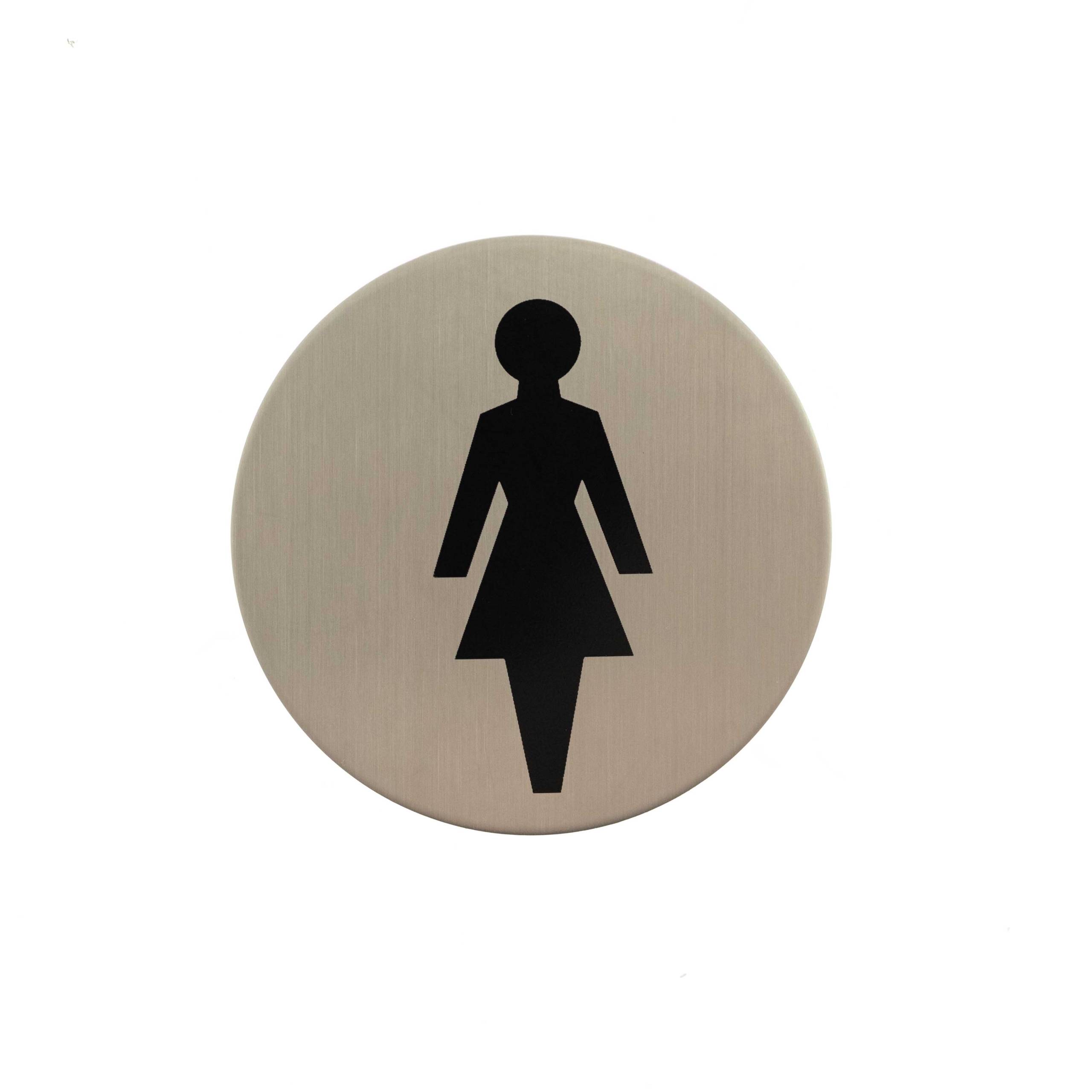 Atlantic Female Disc Sign 3M Adhesive 75mm - Satin Stainless Steel - A